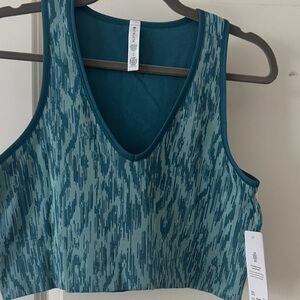 Athleta Teal Patterned Crop Top